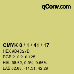 Farbcode: CMYK 0 / 1 / 41 / 17 | qconv.com