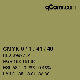 カラーコード: CMYK 0 / 1 / 41 / 40 | qconv.com