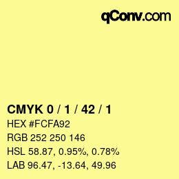 Color code: CMYK 0 / 1 / 42 / 1 | qconv.com