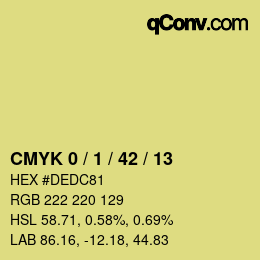 カラーコード: CMYK 0 / 1 / 42 / 13 | qconv.com