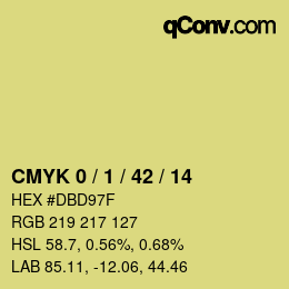 カラーコード: CMYK 0 / 1 / 42 / 14 | qconv.com