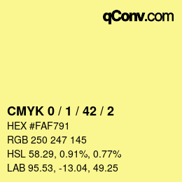 Color code: CMYK 0 / 1 / 42 / 2 | qconv.com