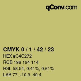カラーコード: CMYK 0 / 1 / 42 / 23 | qconv.com