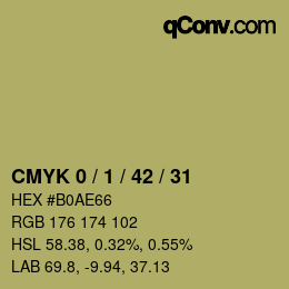 カラーコード: CMYK 0 / 1 / 42 / 31 | qconv.com