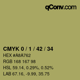 カラーコード: CMYK 0 / 1 / 42 / 34 | qconv.com