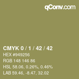 颜色代码: CMYK 0 / 1 / 42 / 42 | qconv.com