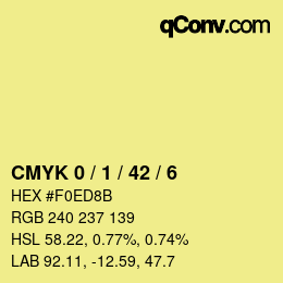 Color code: CMYK 0 / 1 / 42 / 6 | qconv.com