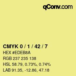 Farbcode: CMYK 0 / 1 / 42 / 7 | qconv.com