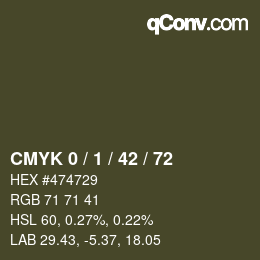 颜色代码: CMYK 0 / 1 / 42 / 72 | qconv.com