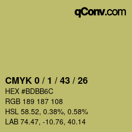 Color code: CMYK 0 / 1 / 43 / 26 | qconv.com