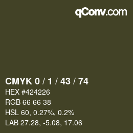 Color code: CMYK 0 / 1 / 43 / 74 | qconv.com