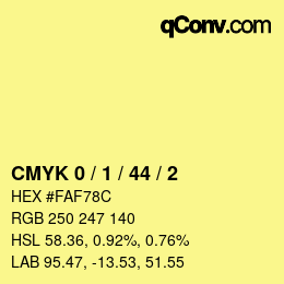 Color code: CMYK 0 / 1 / 44 / 2 | qconv.com
