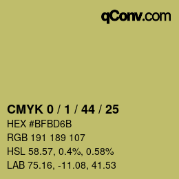 Color code: CMYK 0 / 1 / 44 / 25 | qconv.com