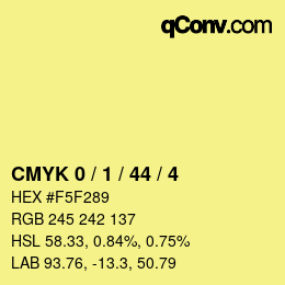Color code: CMYK 0 / 1 / 44 / 4 | qconv.com