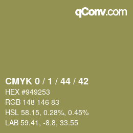 Color code: CMYK 0 / 1 / 44 / 42 | qconv.com