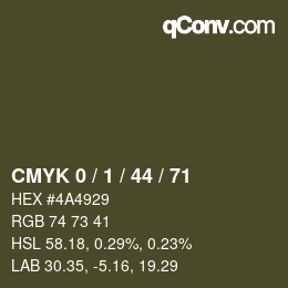 Color code: CMYK 0 / 1 / 44 / 71 | qconv.com