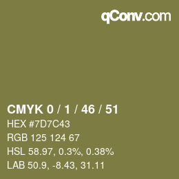 Color code: CMYK 0 / 1 / 46 / 51 | qconv.com