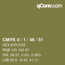 Color code: CMYK 0 / 1 / 46 / 51 | qconv.com