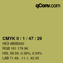 カラーコード: CMYK 0 / 1 / 47 / 29 | qconv.com
