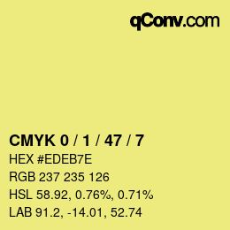 Color code: CMYK 0 / 1 / 47 / 7 | qconv.com