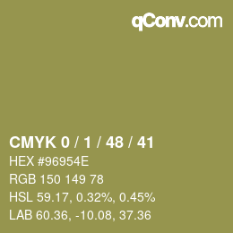 カラーコード: CMYK 0 / 1 / 48 / 41 | qconv.com