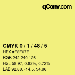 Color code: CMYK 0 / 1 / 48 / 5 | qconv.com
