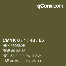 Farbcode: CMYK 0 / 1 / 48 / 65 | qconv.com