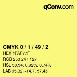 Color code: CMYK 0 / 1 / 49 / 2 | qconv.com