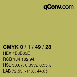カラーコード: CMYK 0 / 1 / 49 / 28 | qconv.com