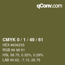 カラーコード: CMYK 0 / 1 / 49 / 61 | qconv.com