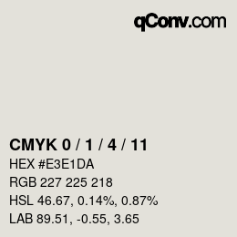 カラーコード: CMYK 0 / 1 / 4 / 11 | qconv.com