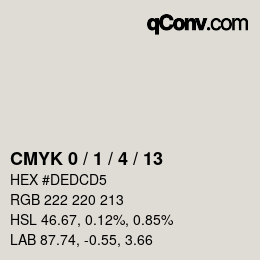 颜色代码: CMYK 0 / 1 / 4 / 13 | qconv.com