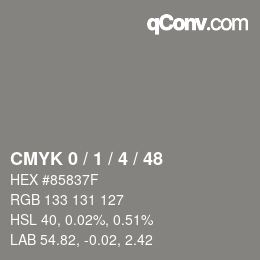 Color code: CMYK 0 / 1 / 4 / 48 | qconv.com