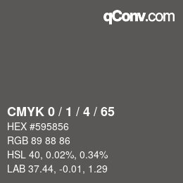 颜色代码: CMYK 0 / 1 / 4 / 65 | qconv.com