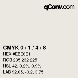 カラーコード: CMYK 0 / 1 / 4 / 8 | qconv.com