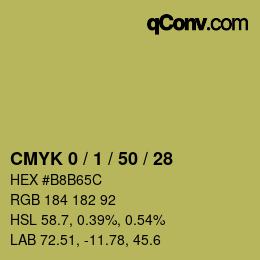 カラーコード: CMYK 0 / 1 / 50 / 28 | qconv.com