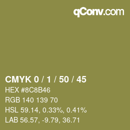 Color code: CMYK 0 / 1 / 50 / 45 | qconv.com