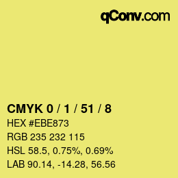 カラーコード: CMYK 0 / 1 / 51 / 8 | qconv.com