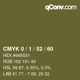 カラーコード: CMYK 0 / 1 / 52 / 60 | qconv.com