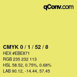 カラーコード: CMYK 0 / 1 / 52 / 8 | qconv.com