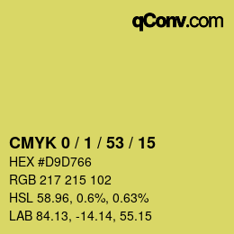 カラーコード: CMYK 0 / 1 / 53 / 15 | qconv.com