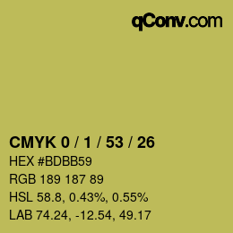 カラーコード: CMYK 0 / 1 / 53 / 26 | qconv.com