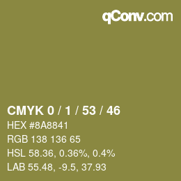 Color code: CMYK 0 / 1 / 53 / 46 | qconv.com