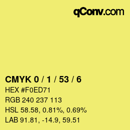 Color code: CMYK 0 / 1 / 53 / 6 | qconv.com