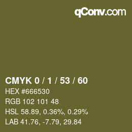 颜色代码: CMYK 0 / 1 / 53 / 60 | qconv.com