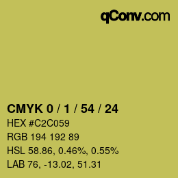 カラーコード: CMYK 0 / 1 / 54 / 24 | qconv.com