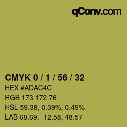 Color code: CMYK 0 / 1 / 56 / 32 | qconv.com