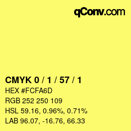 Color code: CMYK 0 / 1 / 57 / 1 | qconv.com