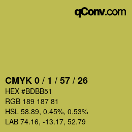 Farbcode: CMYK 0 / 1 / 57 / 26 | qconv.com