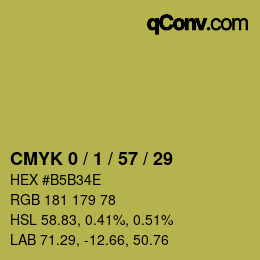 カラーコード: CMYK 0 / 1 / 57 / 29 | qconv.com